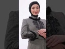 جبة كاروهات مع فرو 17005