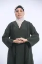 عباءة اسود باسود كريب خشن قادري 16249