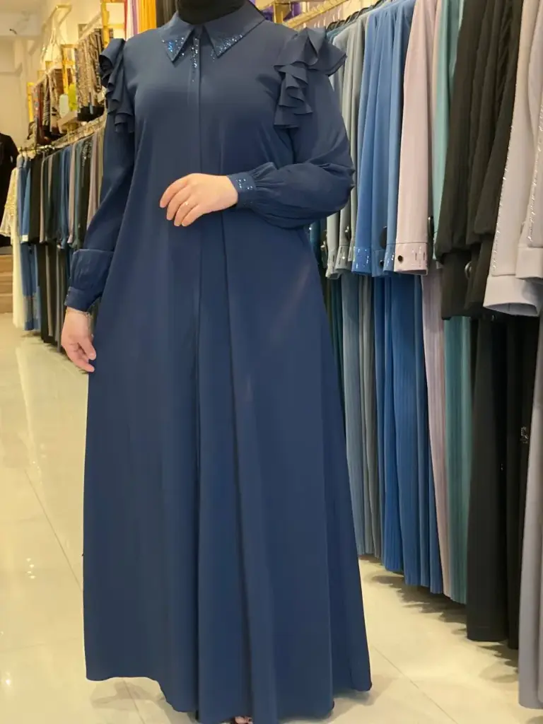 عباءة ست البنات الوان 722 (نيلي, 40)