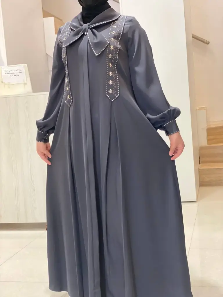 عباءة ست البنات الوان 724 (رصاصي, 40)