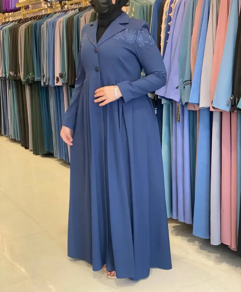 جبة قادري مطرز كسرات 16291 (نيلي, 40)