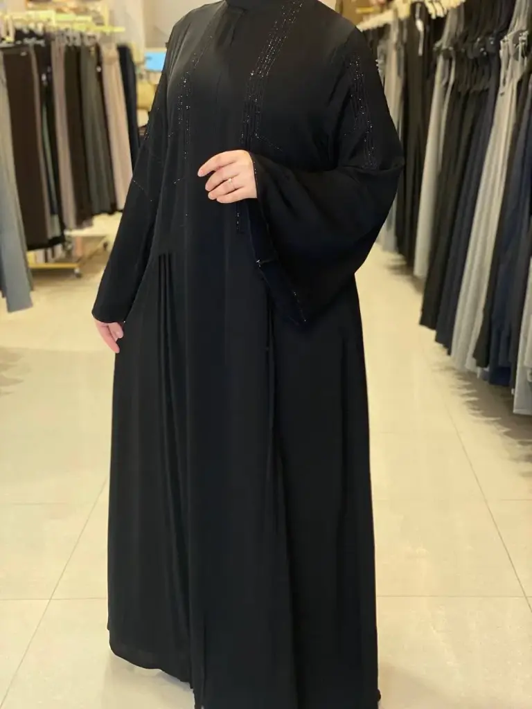 عباءة بدون اسم ستراس ال وجه و ظهر