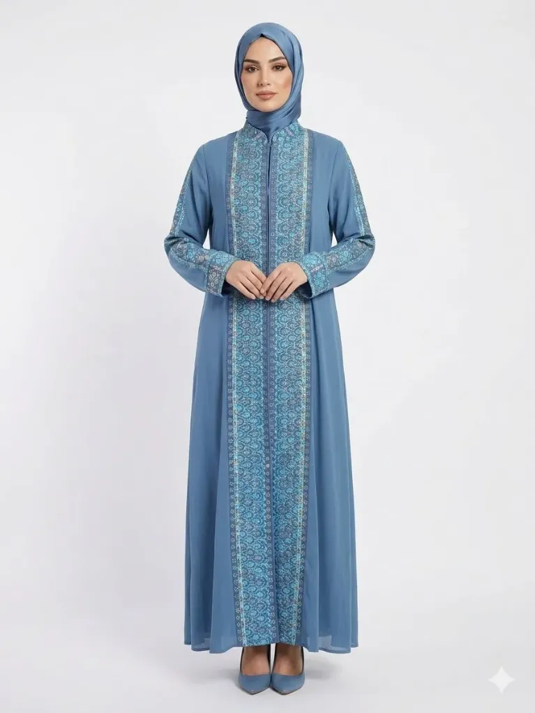 عباءة قطعتين مطرز قادري 16834