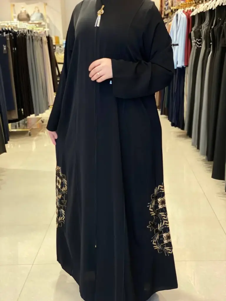 عباءة سندي شك مع تطريز اطراف