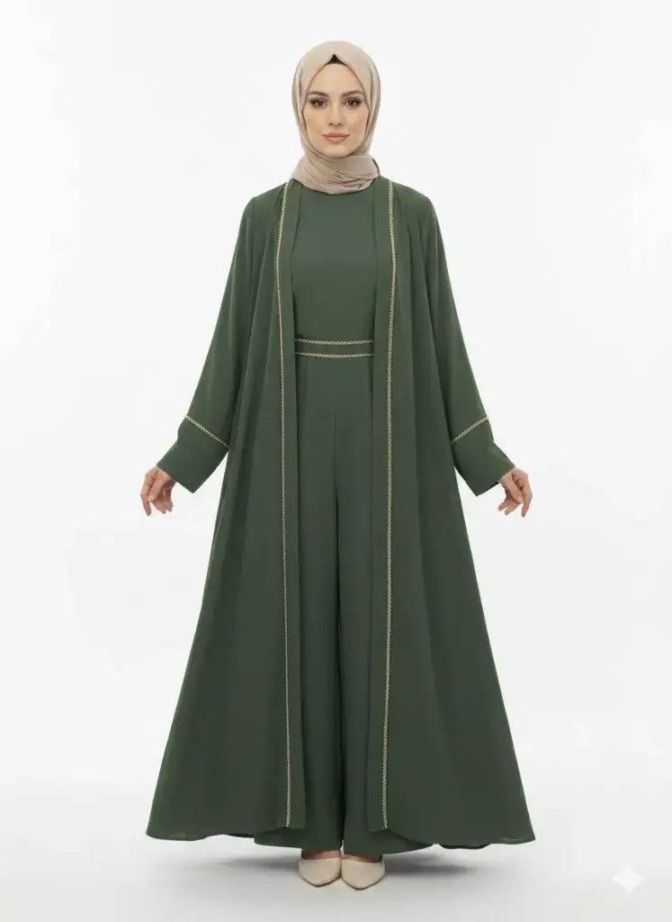 طقم قطعتين بشت + جمبسوت التاجي M 383 (زيتوني, 42)