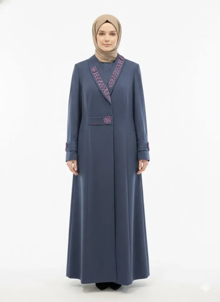 جبة قادري مطرزة 16929 (نيلي, 42)