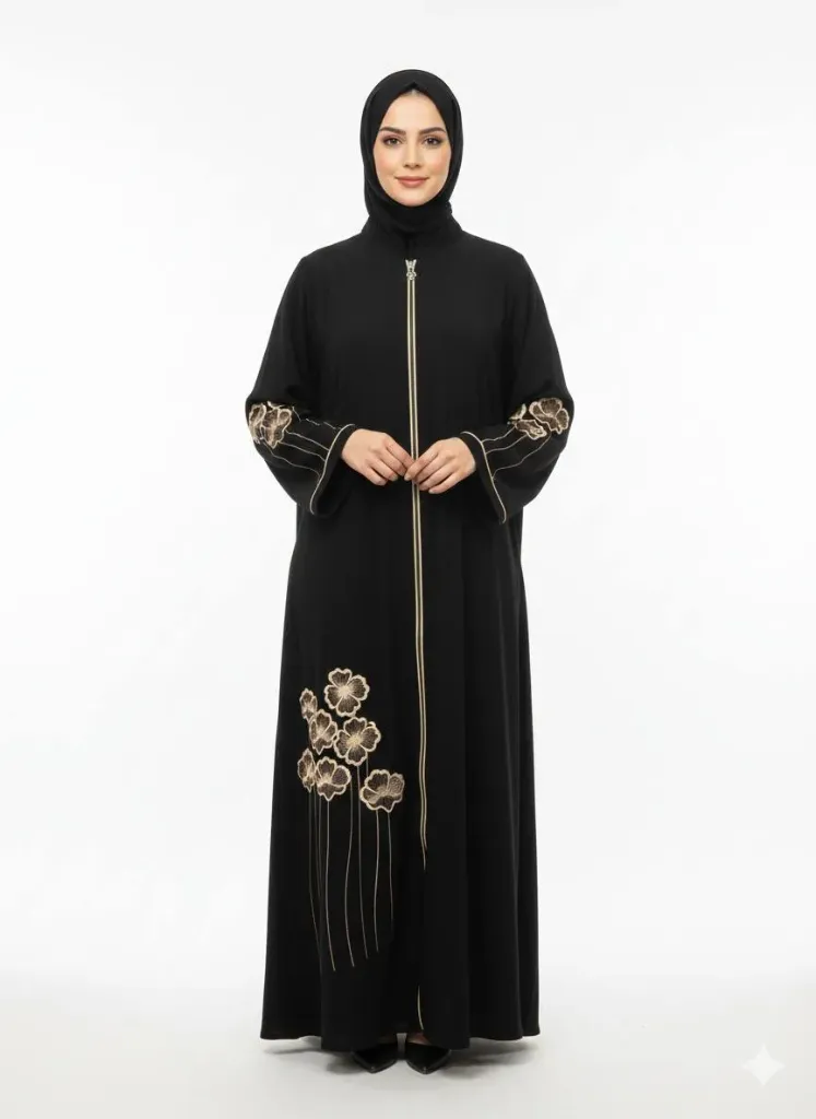 عباءة قادري مطرز 17514 (بيجي, 42)