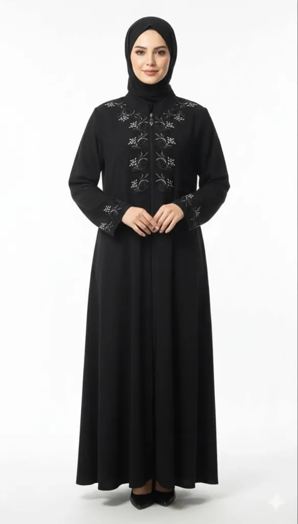 عباءة سندي زخرفة ملتفة (رصاصي, 46)