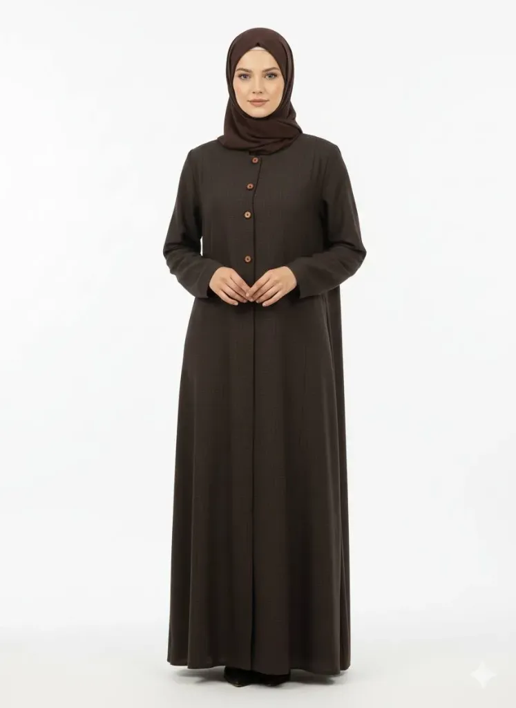 عباءة قادري مربعات ازرار 17644 (جوزي, 42)