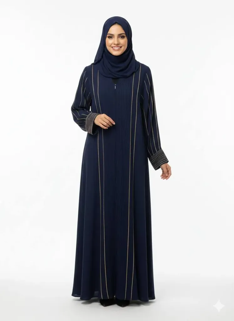 عباءة بدون اسم ستراس ردن وبزمة الوان