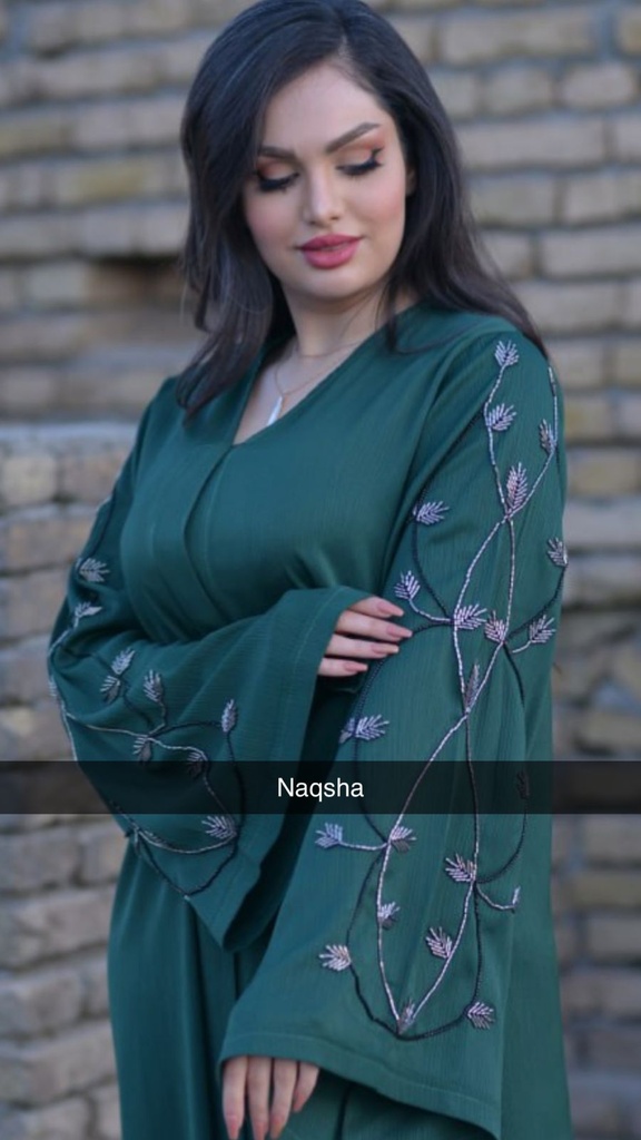 عباية نقشة ردن دبل شك (اخضر, m)