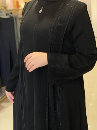 عباءة اسود ستراس قادري 16470