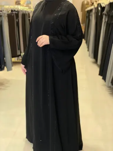 عباءة بدون اسم ستراس مربعات