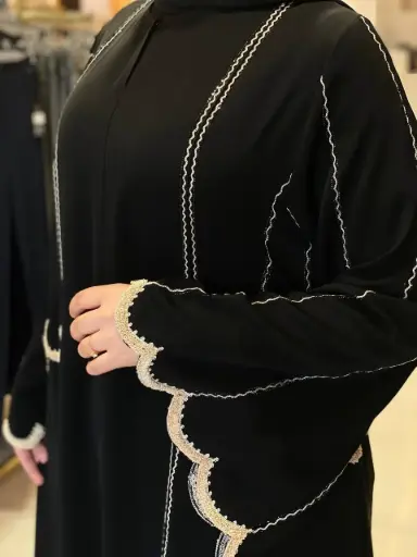 عباءة بدون اسم تطريز خاولي
