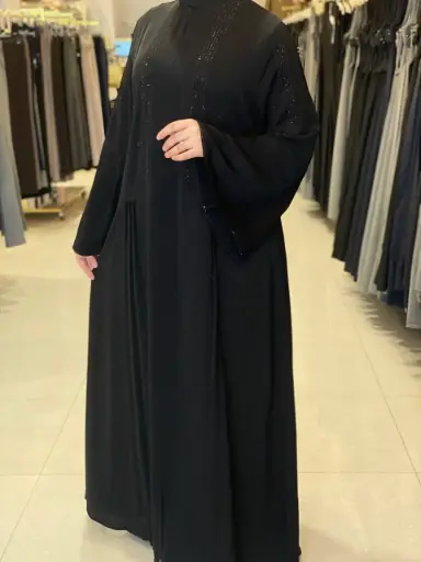 عباءة بدون اسم ستراس ال وجه و ظهر
