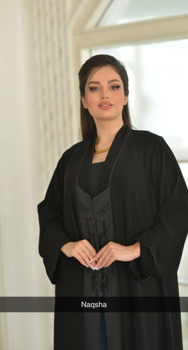 عباءة نقشة مسطرة شك 3\4